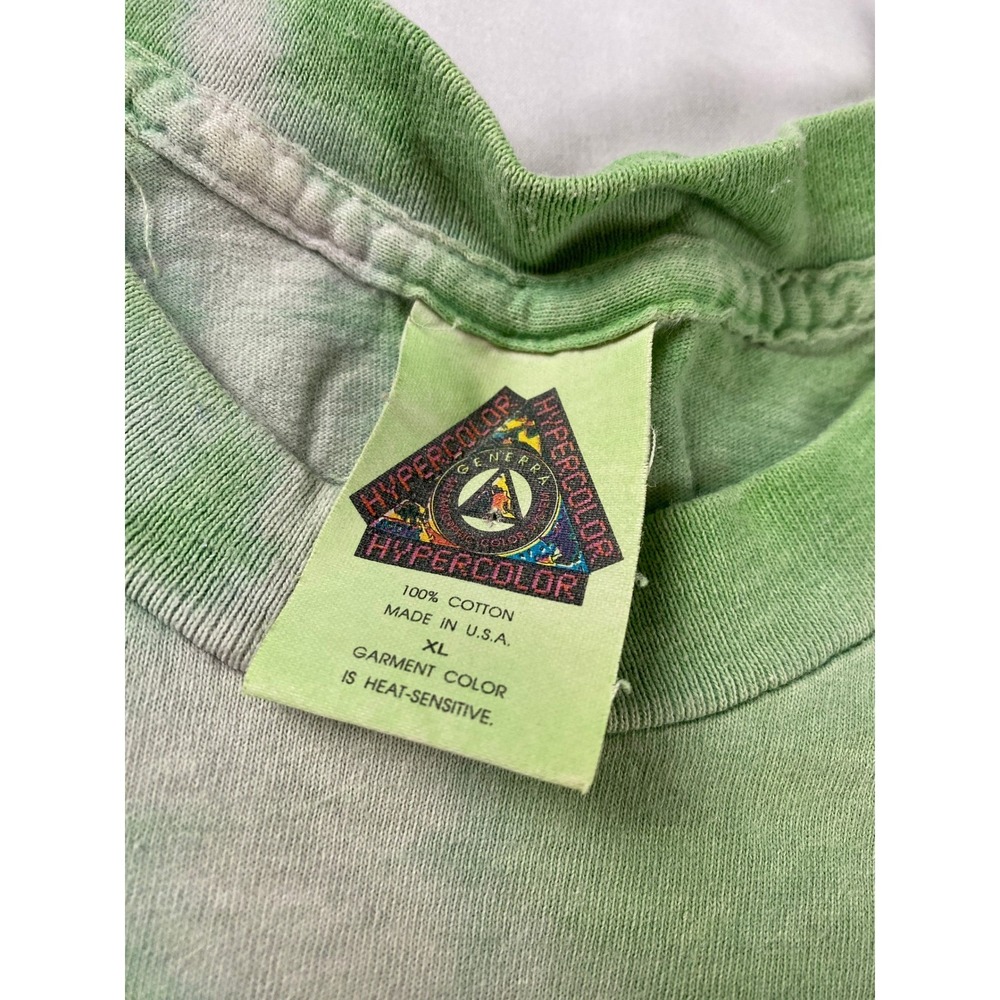 Generra Hypercolor T-Shirt Mens XL Green Good Vintage 90s Heat Sensitive USA - Picture 3 of 9